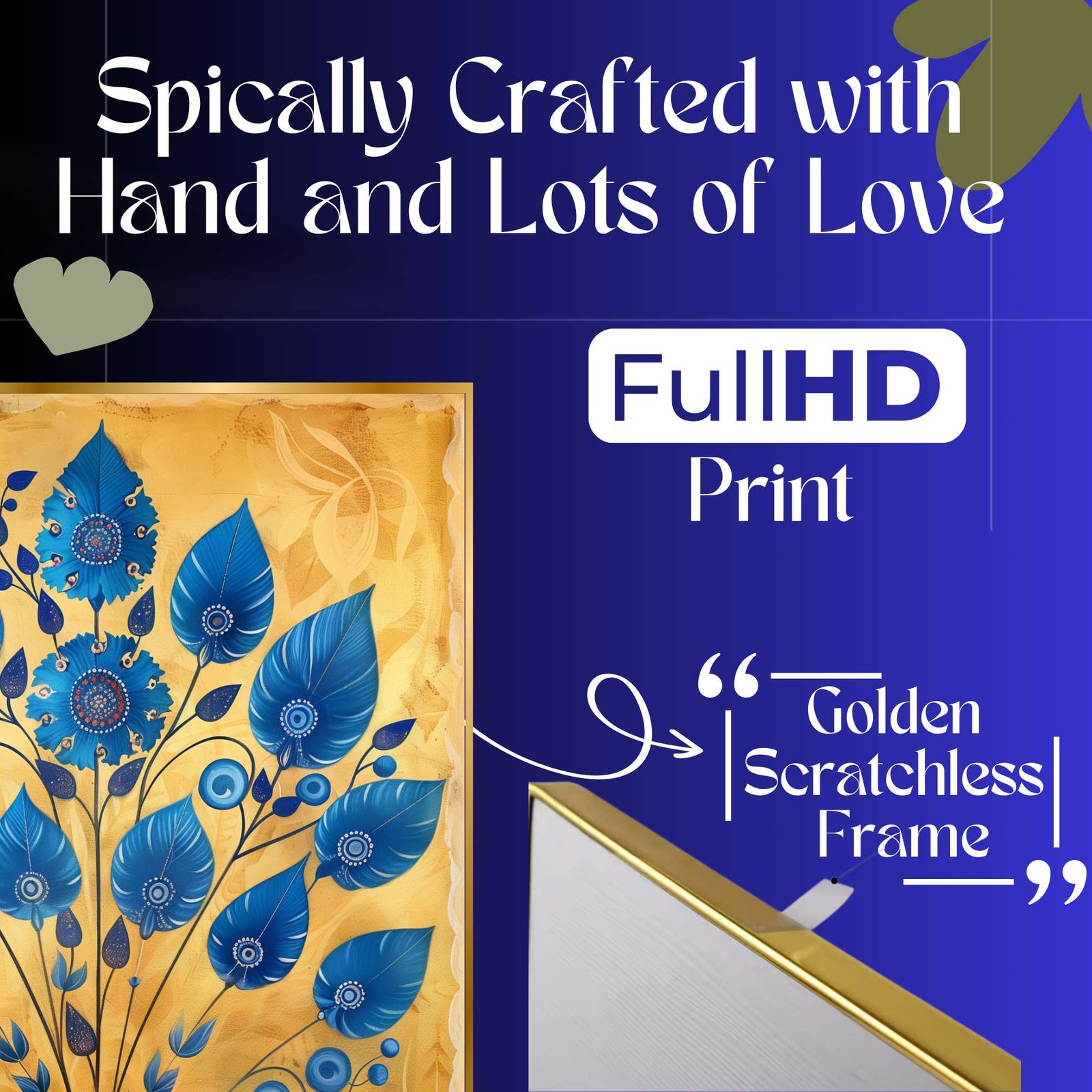 Set of Three Wall Paintings for Wall Dacoration Golden Framed Wall Paintings for Living Room & Bedroom Wall Art for Home Decoration & Office Wall Décor (24x18 inch CH-GD3-14) - Image 3